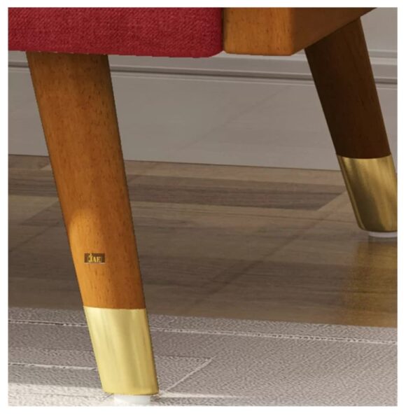 Yodha Wooden Large Seating Arm Chair Sofa (Maroon) - Leg detailed shot. Premium Wooden Chair & Seating Furniture
