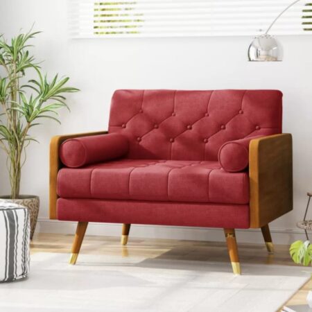 Yodha Wooden Large Seating Arm Chair Sofa (Maroon) - Beautiful Sofa Chair for your living room