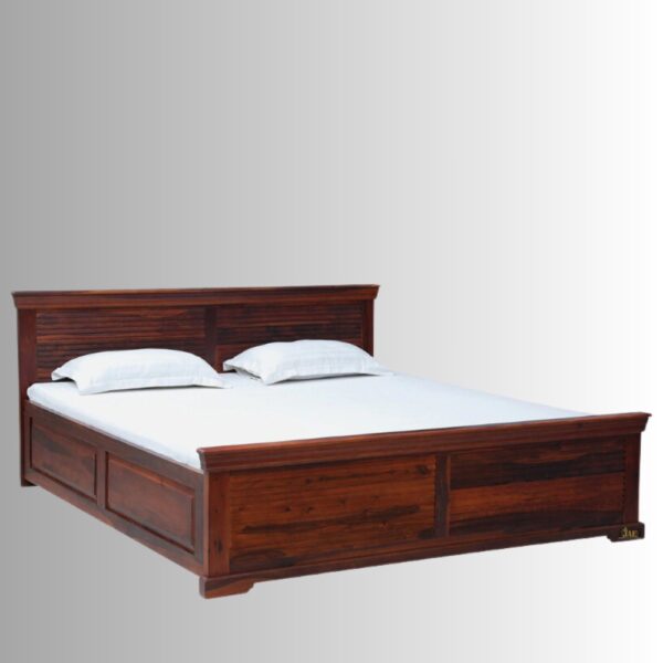 Olter Solid Wood Storage Bed (Mahagony)