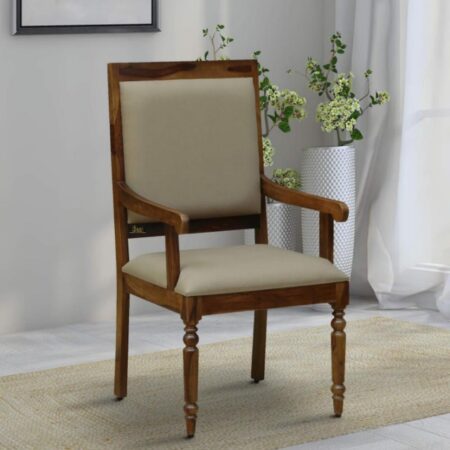Tempe Wooden Arm Upholstered Chair (Honey) | Buy Wooden Seating Furniture | Buy Wooden Chairs Online | JAE Furniture
