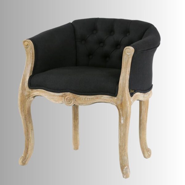 Shipa Wooden Upholstered Arm Chair Sofa (Black Upholstery)
