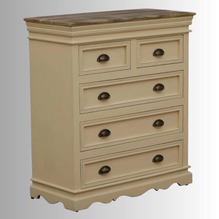 Kifa Wooden Chest of Drawers (Cream)