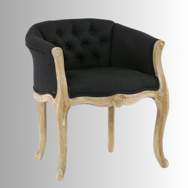 Shipa Wooden Upholstered Arm Chair Sofa (Black Upholstery)