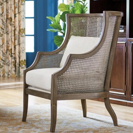 Jaga Wooden Accent Rattan Chair | Buy Wooden Rattan Chair Online in India | Buy Rattan Furniture Online in India | Buy Cane Furniture Online in India | Buy Solid Wood Furniture Online | JAE Furniture