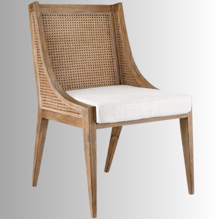 Diya Wooden Cane Rattan Dining Chair (Brown Distress) | Buy Wooden Dining Chairs Online in India | Buy Wooden Dining Room Furniture Online in India | Buy Cane Chairs Online in India | JAE Furniture