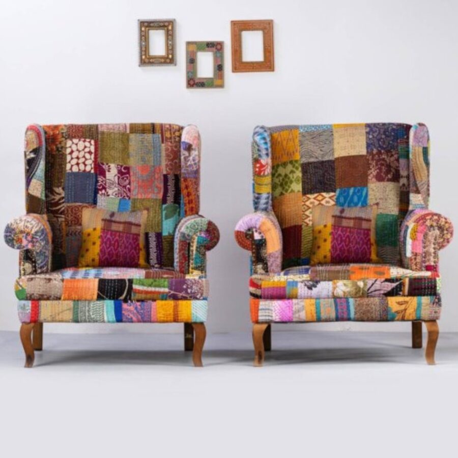 Rajdhani Wooden Mix Patchwork Sofa | Buy Wooden Sofas Online | Buy Wooden Seating Furniture | Solid Wood Seating Furniture | JAE Furniture