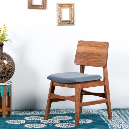 Kifia Wooden Dining Chair with Upholstery | Buy Wooden Dining Chairs Online | Buy Wooden Dining Furniture Online | JAE Furniture | Solid Wood Furniture Online