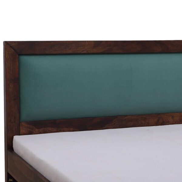 Cetia Solid Wood Bed (Green Upholstery)