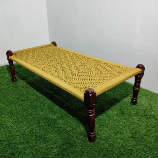 Rajasthani Wooden Charpai Khaat | Charpai Khatiya Online | Wooden Charpai Online in India | Handwoven Furniture Online in India | JAE Furniture