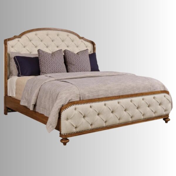 Kapi Solid Wood Upholstered Bed (Teak) | Buy Wooden Double Beds Online in India | Buy Solid Wood Beds Online in India | Solid Wood Furniture Online | JAE Furniture