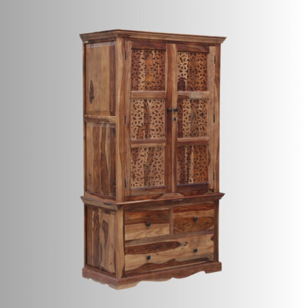 Jigso Wooden Two Door Wardrobe (Natural) | Buy Wooden Wardrobe Online | Buy Two Door Wardrobe Online | Buy Wardrobe for Bedroom