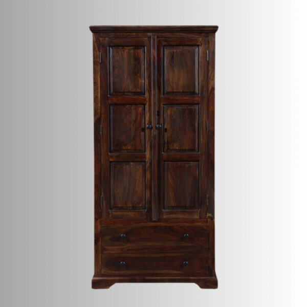 Kafi Wooden Two Door Wardrobe (Teak Brown) | Buy Two Door Wardrobe Online | Buy Wooden Wardrobe Online | JAE Furniture