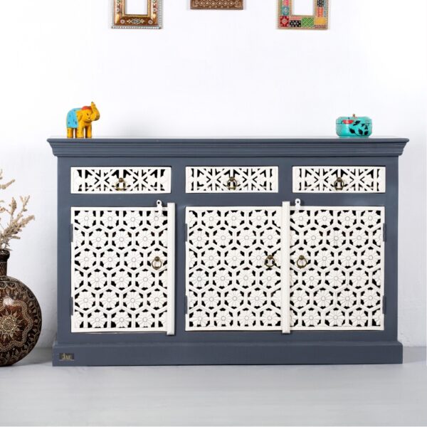 Kenta Wooden Sideboard for Storage (Grey White) | Buy Wooden Sideboard Online | Buy Storage Furniture Online | JAE Furniture