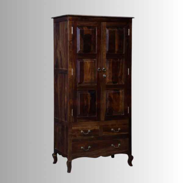 Turni Solid Wood Wardrobe (Teak Brown) | Wooden Storage Furniture by JAE Furniture } Buy Wooden Wardrobes Online in India | Solid Wood Furniture Online | JAE Furniture